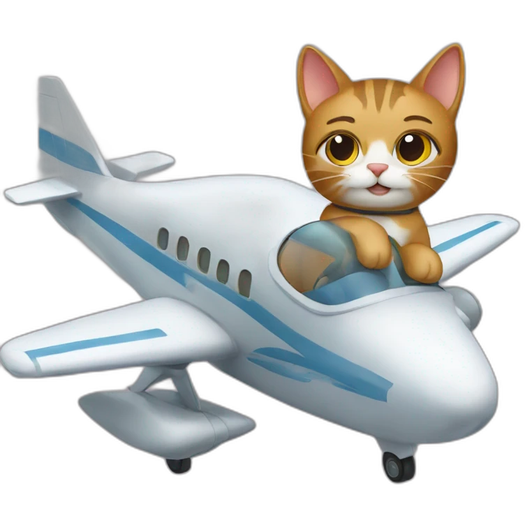 Cat piloting an aeroplane emoji