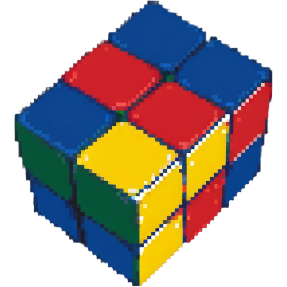 Rubik's cube with red, blue, green, yellow, white and orange sides emoji
