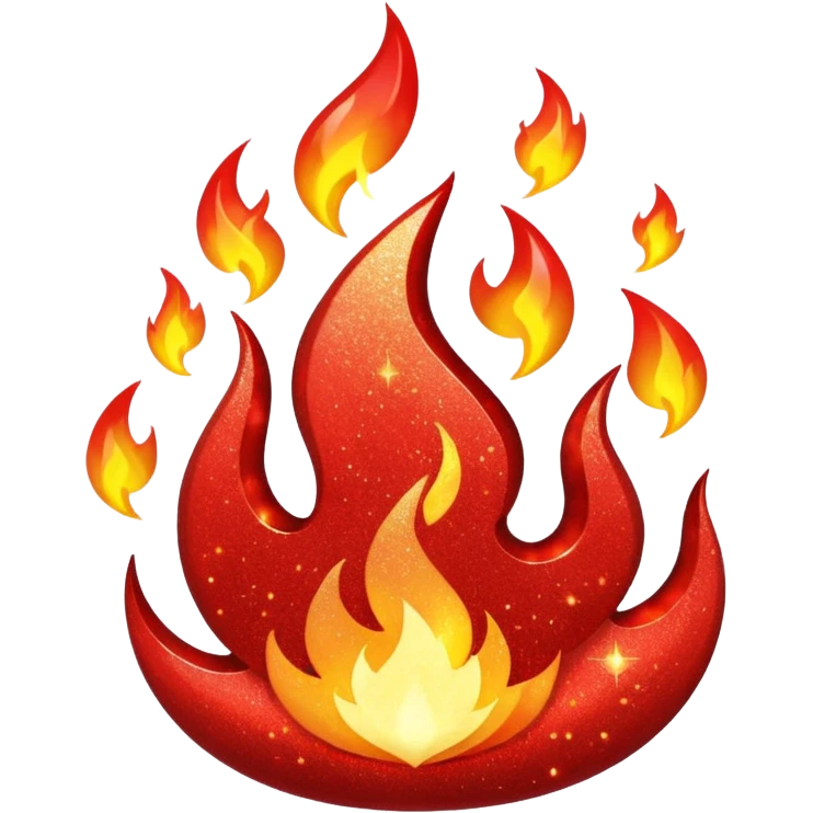 red glitter fire emoji