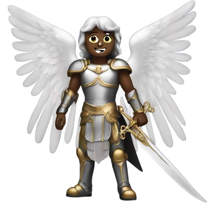 Archangel Michael with blade AND wings  emoji