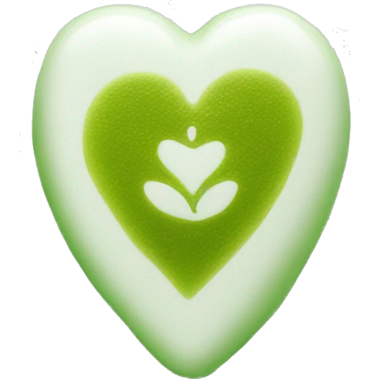Matcha white glass heart  emoji