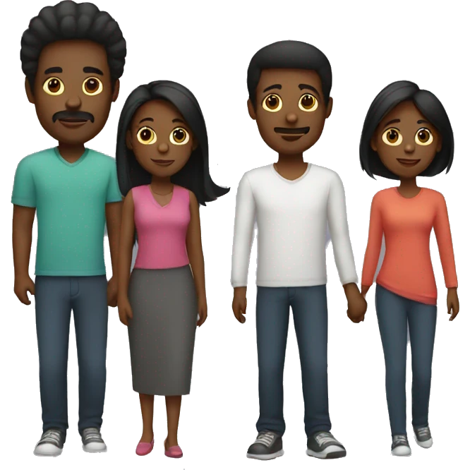 abstract black family emoji