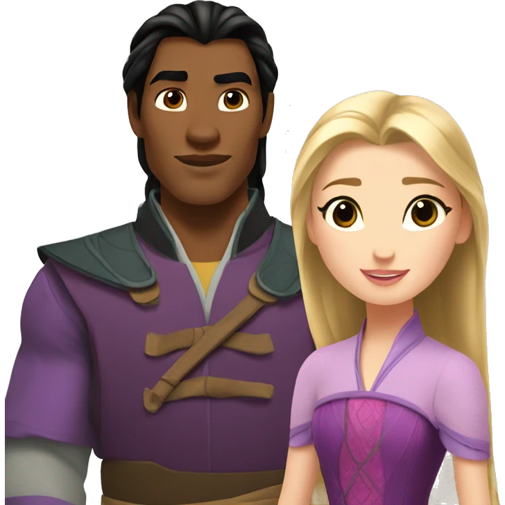 Short Mulan and tall Rapunzel emoji