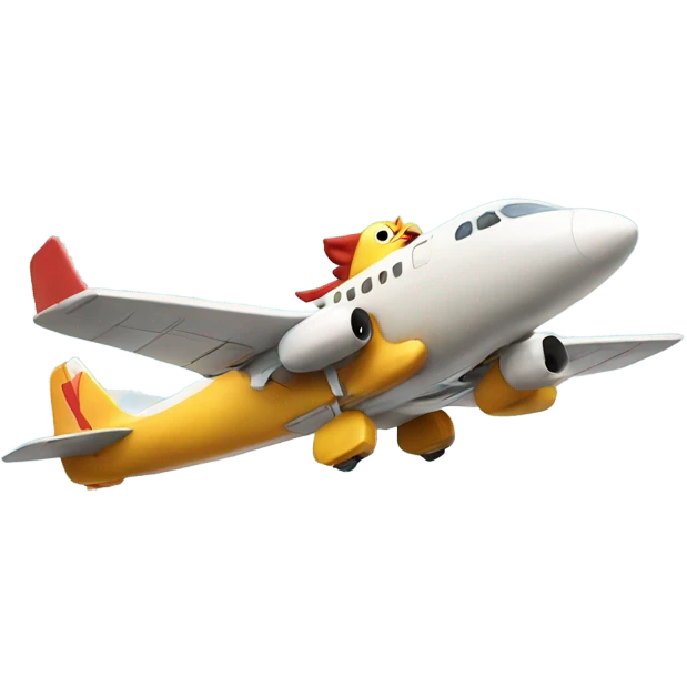 Chicken flying a plane emoji
