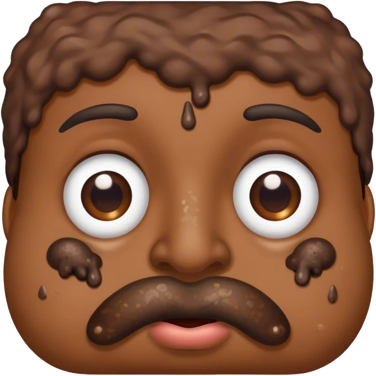 Poop covering its nose emoji