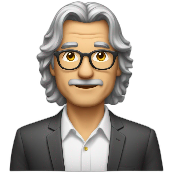 Hombre 50 años,moreno claro, Cabello crespo con mechas amarillas  emoji