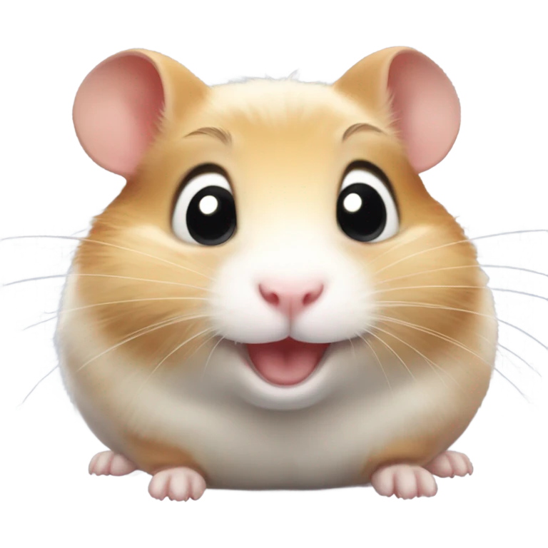 Female hamster with a really cute and big smile  emoji
