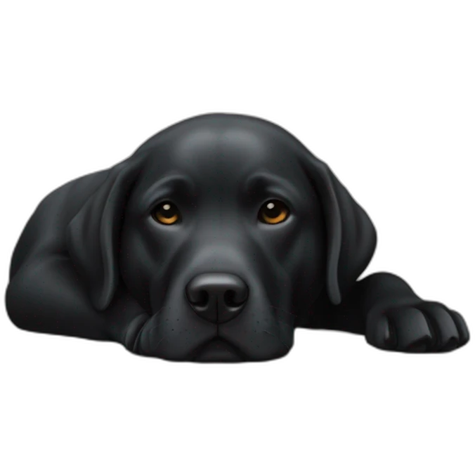 Un labrador noir qui dort emoji