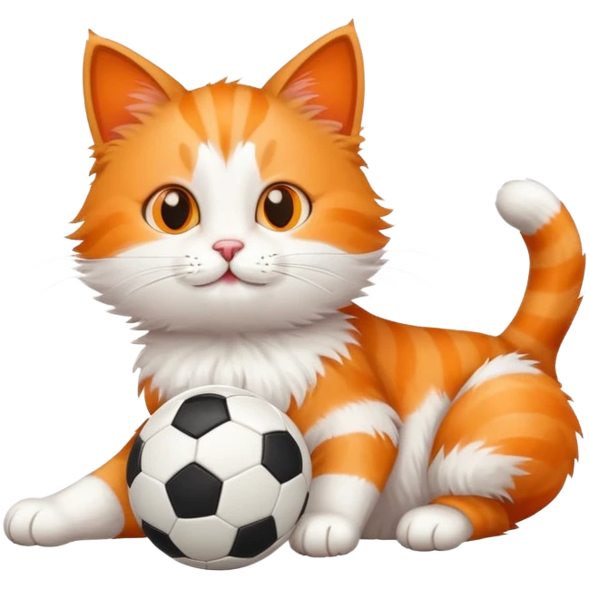 Cat with a soccer ball emoji