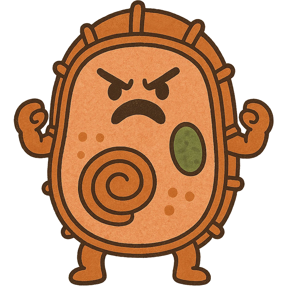 Angry armored cells. Just the cell, without a ground unter him emoji