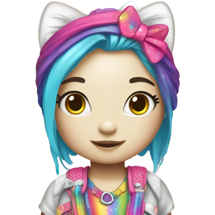 Rainbow hello kitty emoji