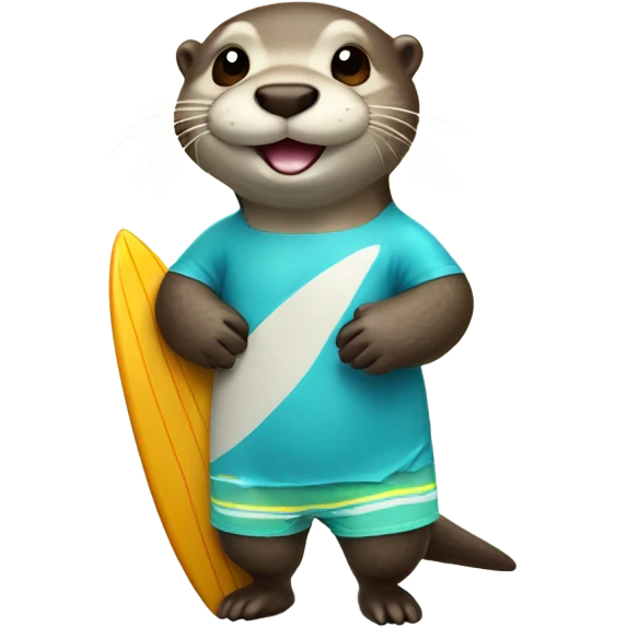 cute otter deguised as a surfer emoji