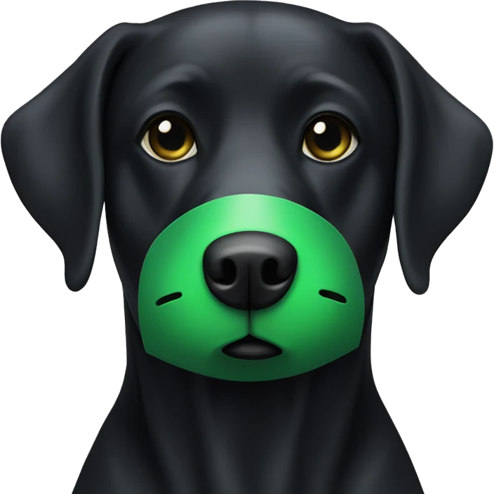 black lab with a green mask emoji