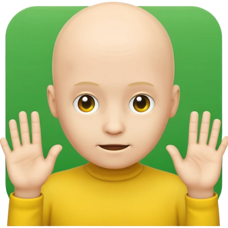 no hair round yellow emoji no finger upp with greenscreen emoji