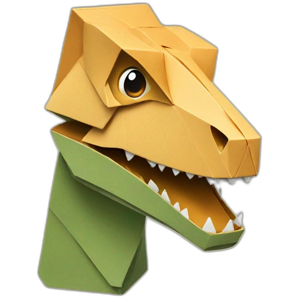 dinosaur origami face emoji