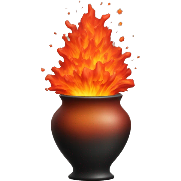 vase full of lava erupting emoji