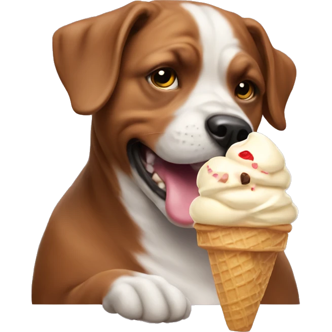 A dog eating ice cream  emoji