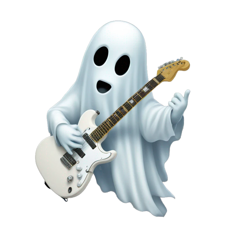 ghost playing electric guitar emoji