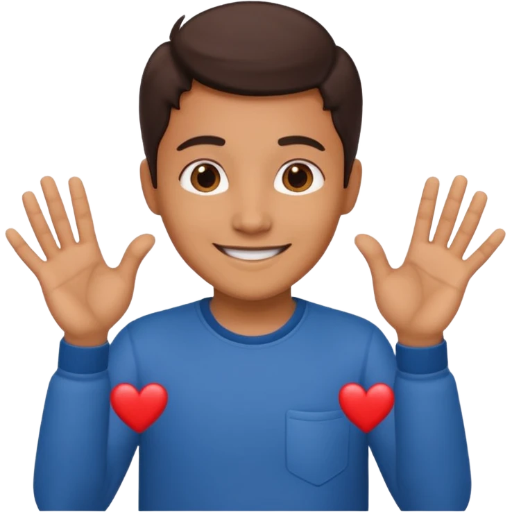 a developer making a heart with hands emoji