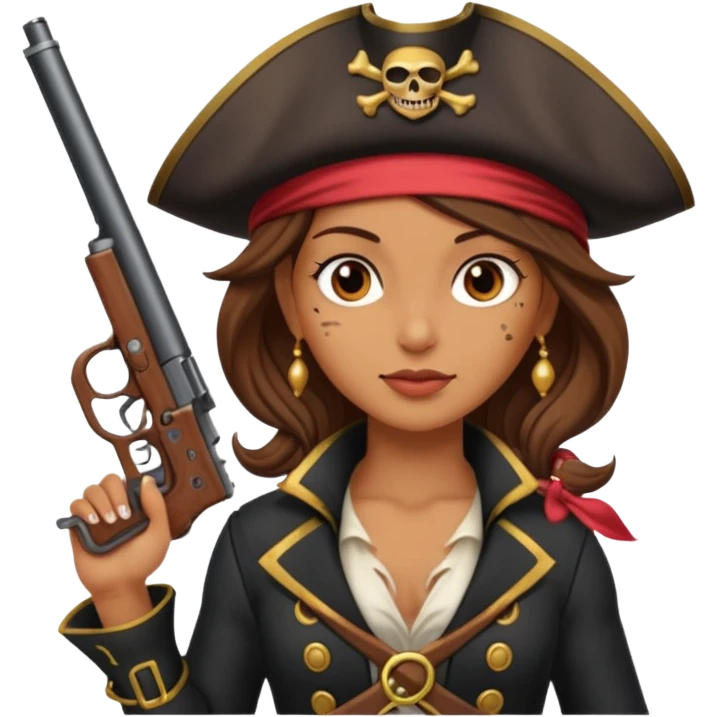 Lady Pirate With Gun. emoji