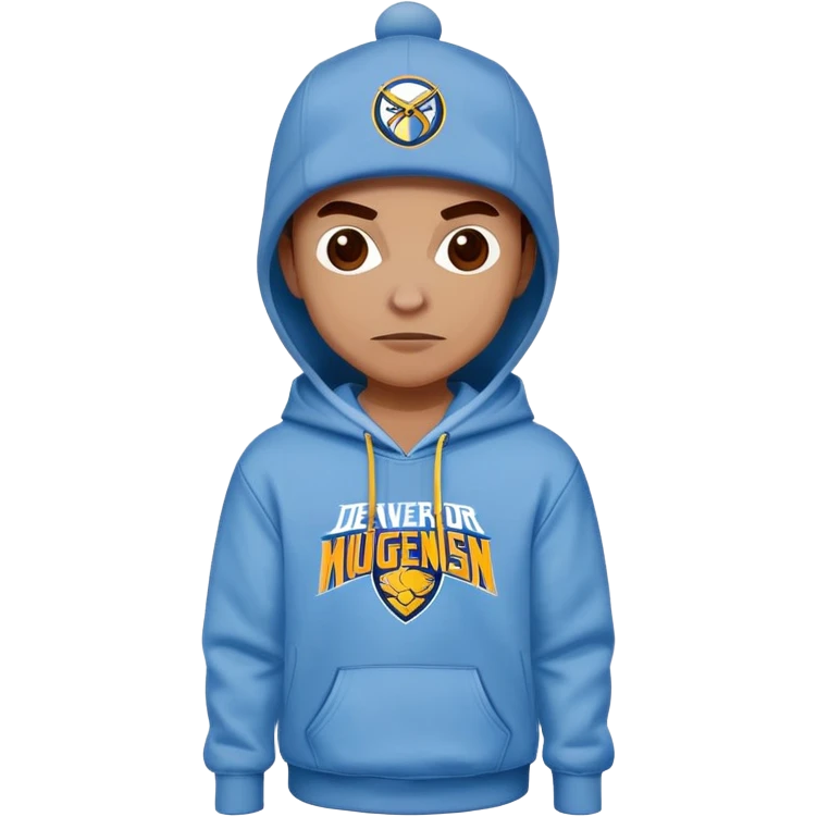 Spider-Man wearing Denver Nuggets hoodie and Colorado avalanche cap emoji