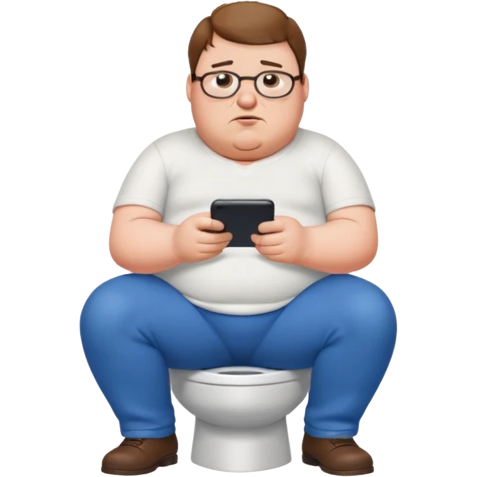 can you do  Peter Griffin sitting on the toilet playing on his phone emoji
