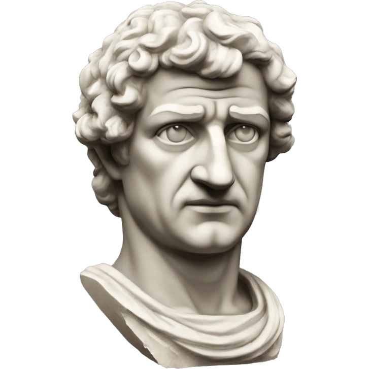 estatua de Marco Aurelio emperador estoico triste emoji
