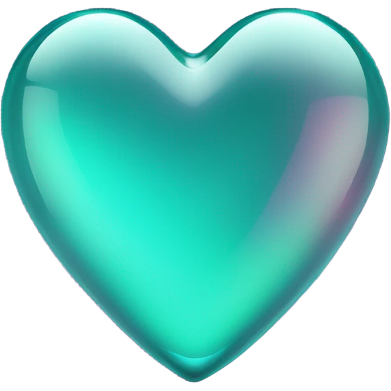 Neon glass teal mauve heart  emoji