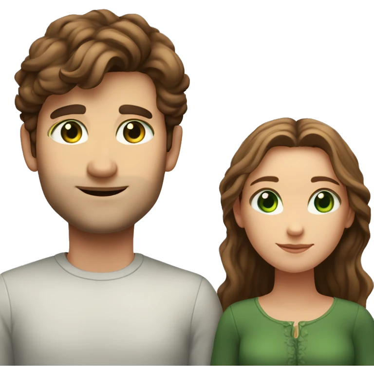 Man called Hadrien with brown hair and green eyes and woman names Léa with brown hair and brown eyes couple love  emoji