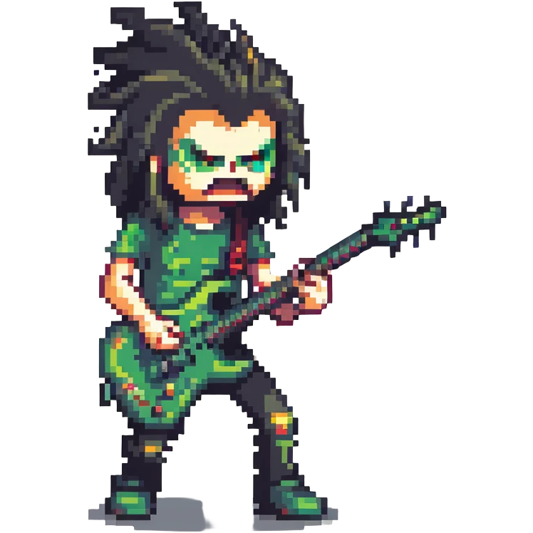 heavy metal concert, headbanging, electric guitar solo emoji