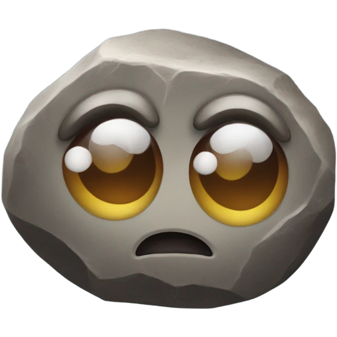 cute small rock with cute eyes emoji