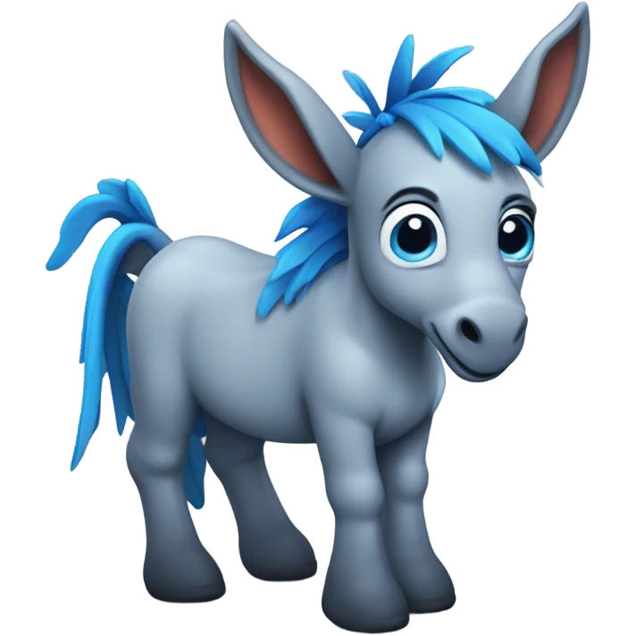 cute Donkey with blue dragon wings emoji