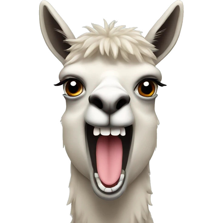 Llama with big teeth emoji