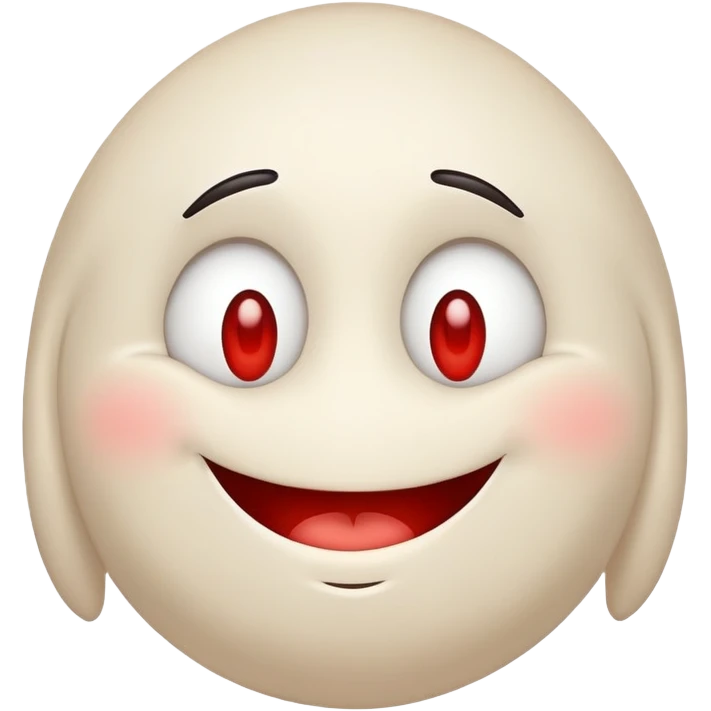 Relaxed smiley face with droopy red eyes, a lazy smile, looking high emoji