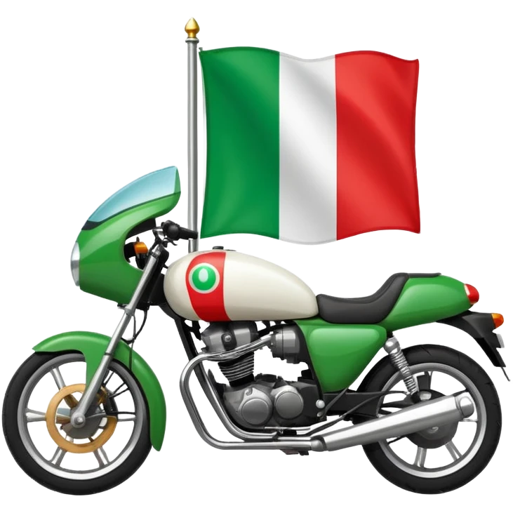 motorbike with italian flag and sun emoji