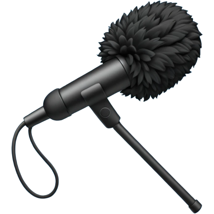 boom fluffy microphone with stick emoji