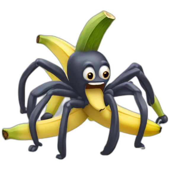 Araignée qui mange une banane emoji