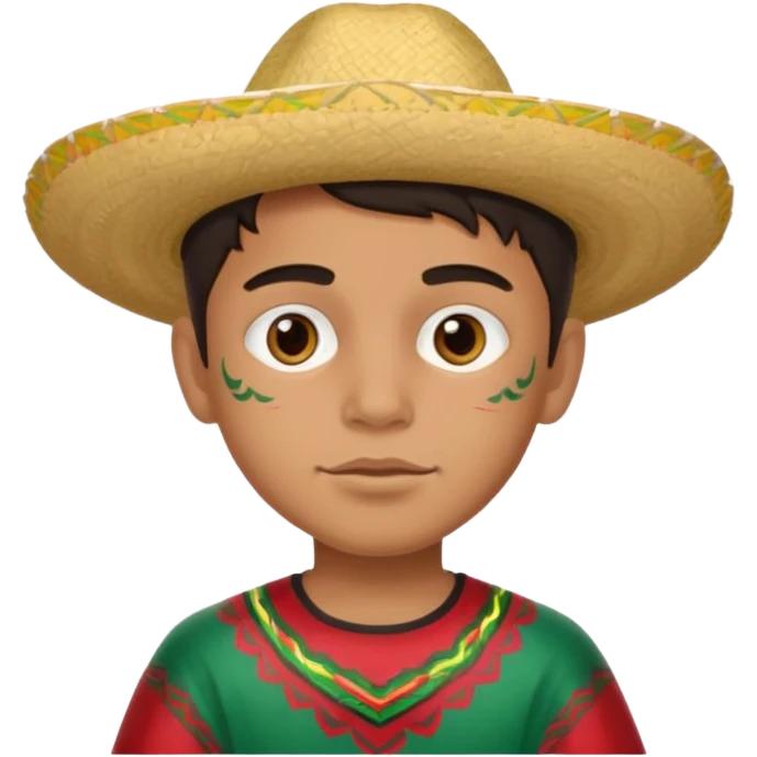 mexican boy with full painted face emoji