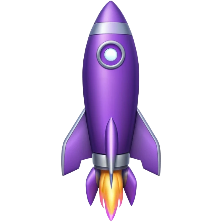 purple rocket emoji