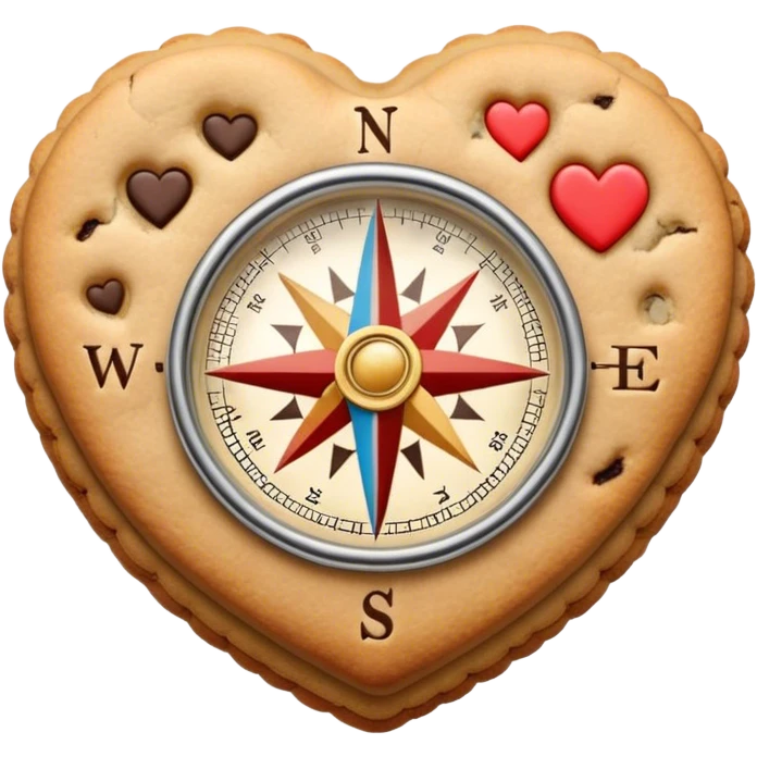 cookie heart compass emoji