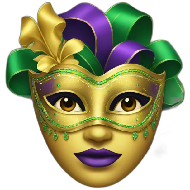 mardi gras girl mask emoji