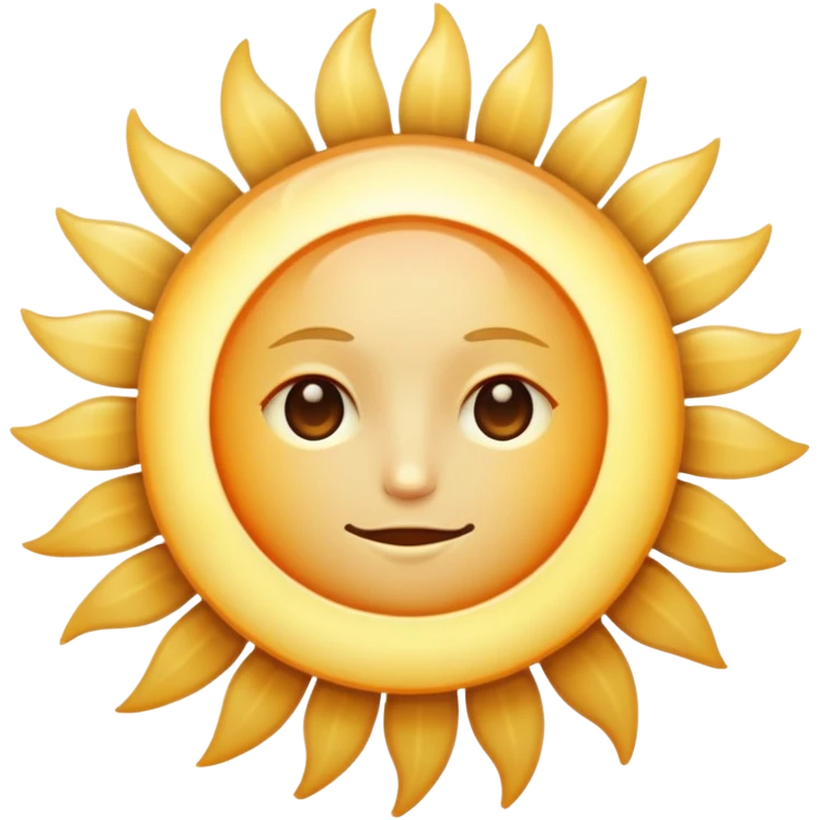 Pale beige sun shining  emoji