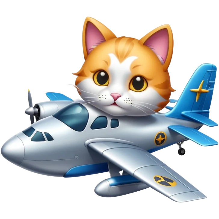Make a hybrid of plane and cat  emoji