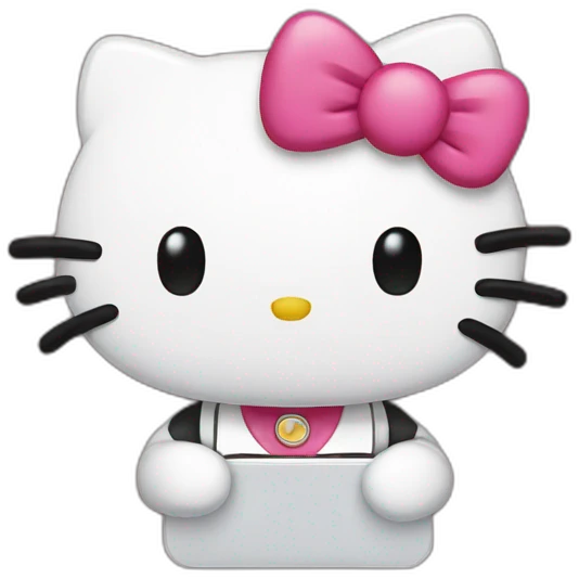 Hello kitty on phone emoji