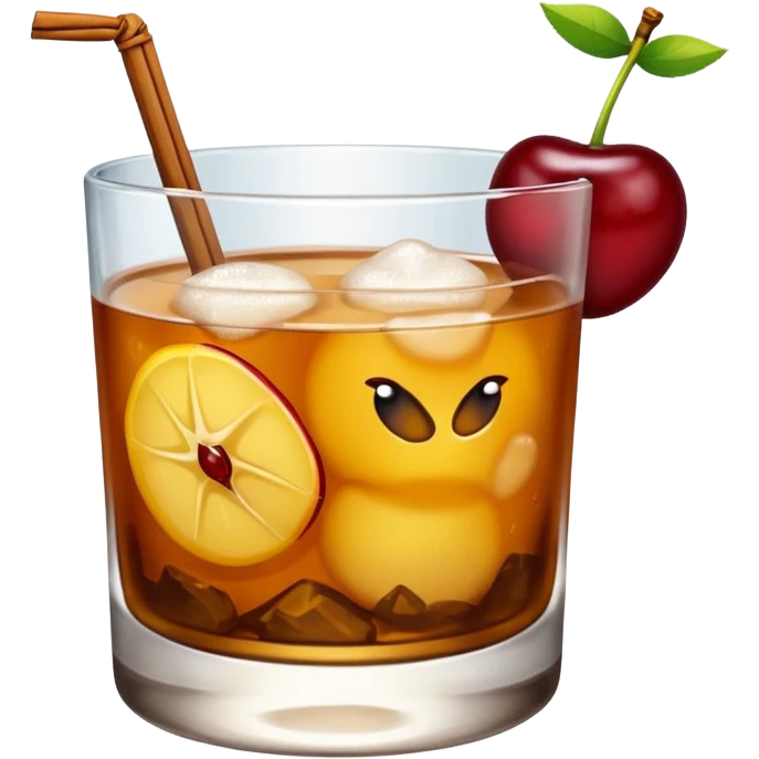 Emoji with an amaretto sour cocktail without face, normal glass emoji