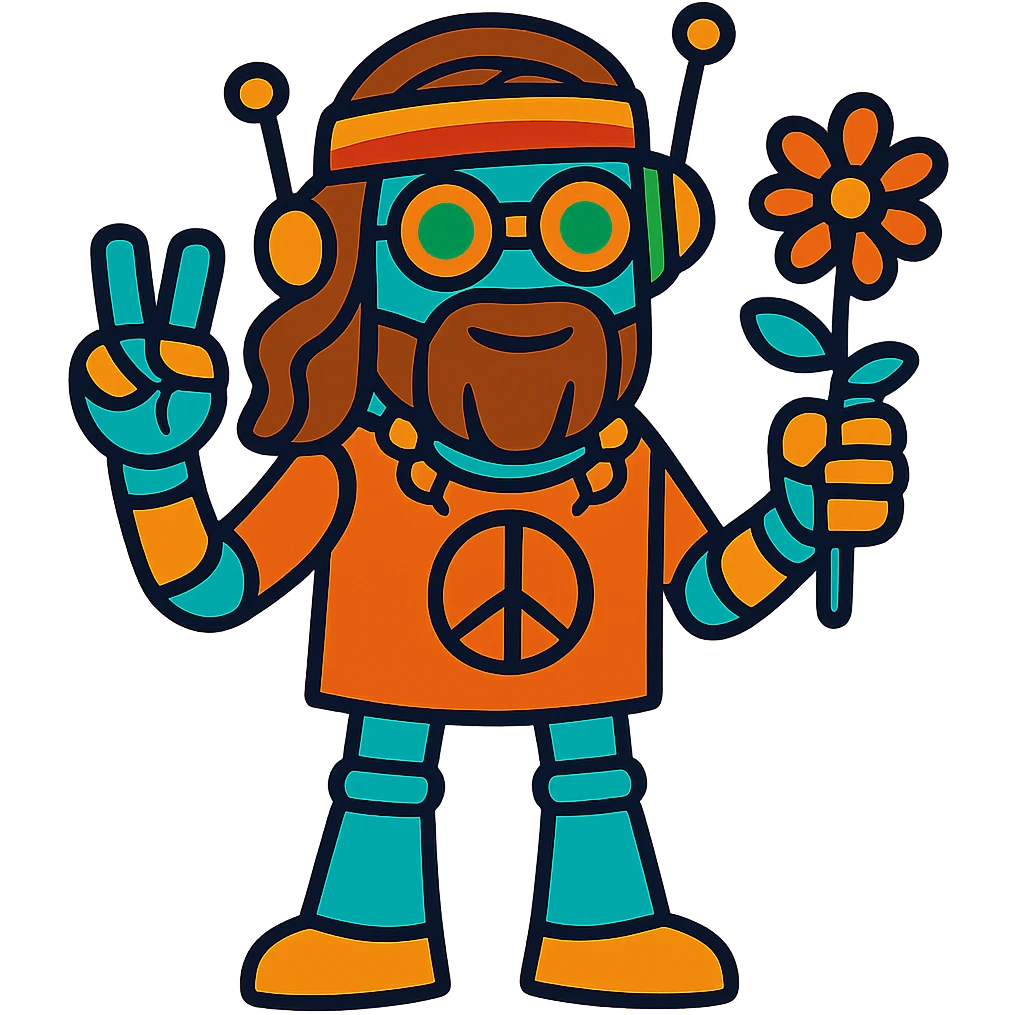 hippie robot emoji