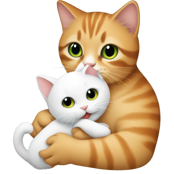 Cat holding baby emoji