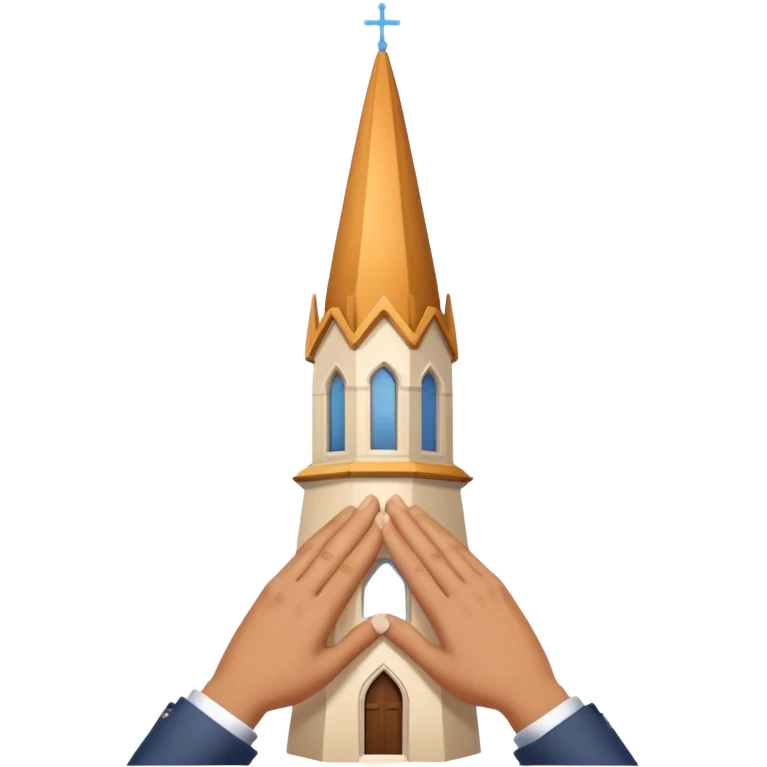 two hands forming a steeple, thoughtful gesture emoji