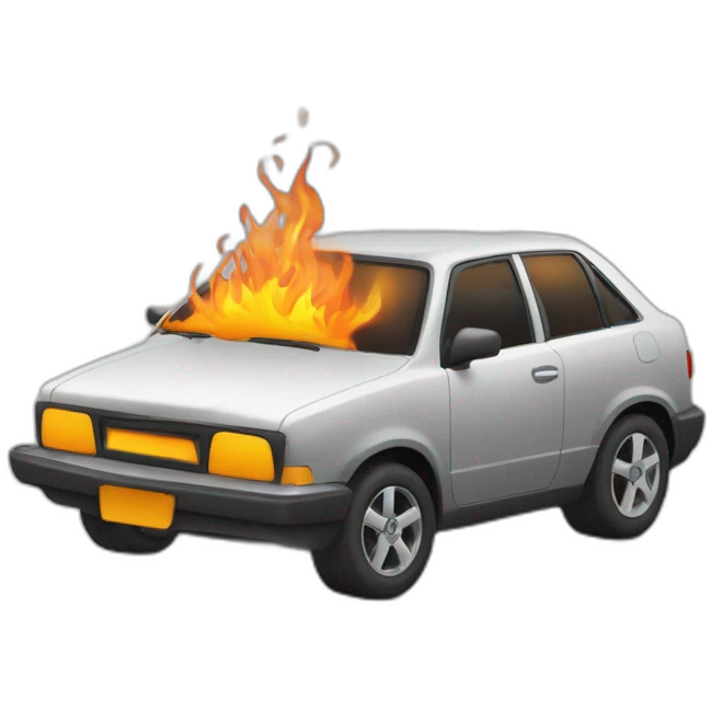 voiture en burn statique emoji
