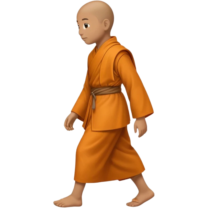emoji of a monk walking, profile horizontal emoji